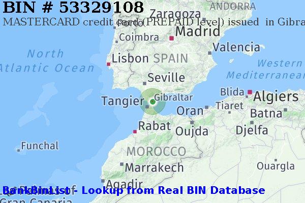 BIN 53329108 MASTERCARD debit Gibraltar GI