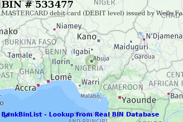 BIN 533477 MASTERCARD debit Nigeria NG