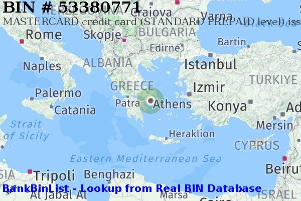 BIN 53380771 MASTERCARD credit Greece GR