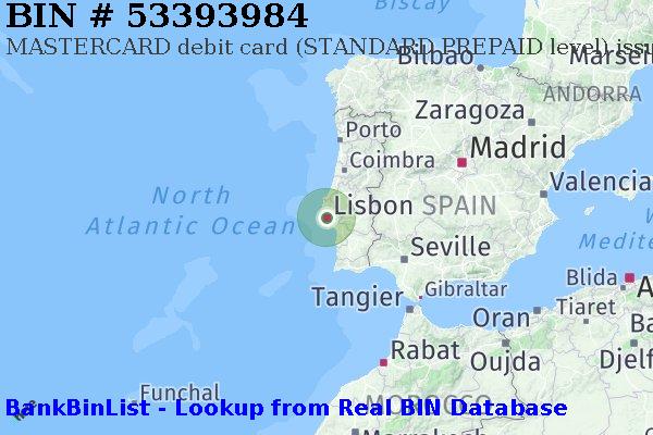 BIN 53393984 MASTERCARD debit Portugal PT