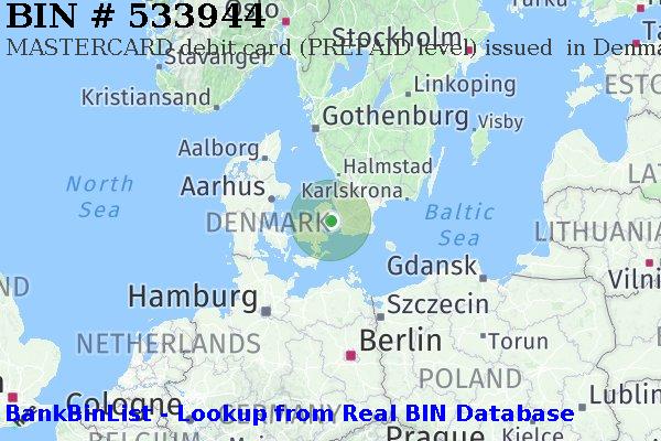 BIN 533944 MASTERCARD debit Denmark DK