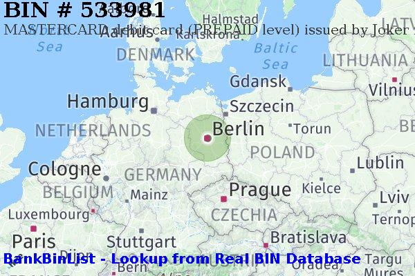 BIN 533981 MASTERCARD debit Germany DE