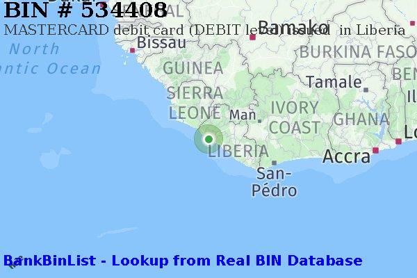 BIN 534408 MASTERCARD debit Liberia LR