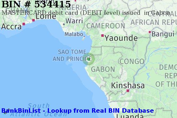 BIN 534415 MASTERCARD debit Gabon GA