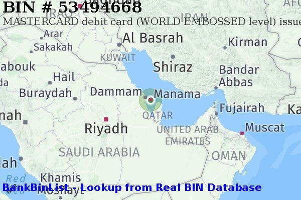 BIN 53494668 MASTERCARD debit Bahrain BH