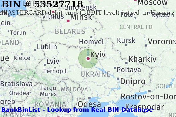 BIN 53527718 MASTERCARD debit Ukraine UA