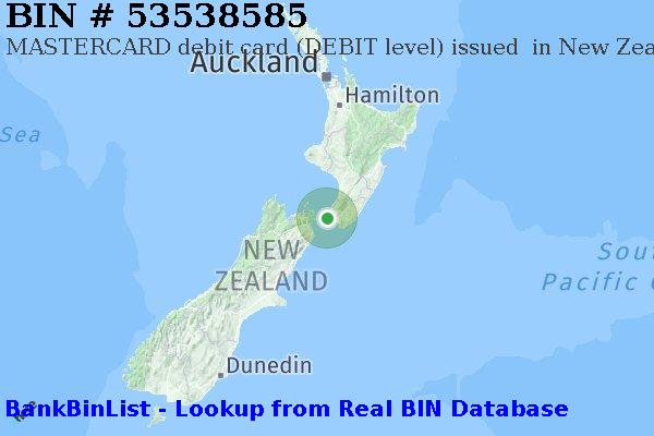 BIN 53538585 MASTERCARD debit New Zealand NZ