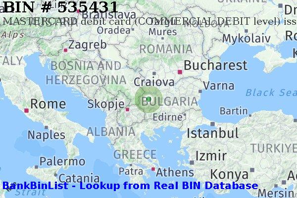 BIN 535431 MASTERCARD debit Bulgaria BG