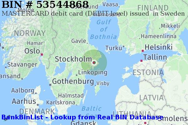 BIN 53544868 MASTERCARD debit Sweden SE