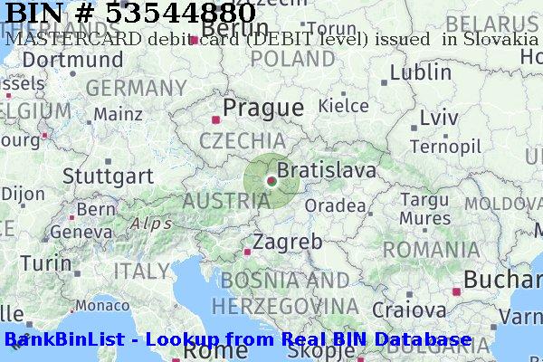 BIN 53544880 MASTERCARD debit Slovakia (Slovak Republic) SK