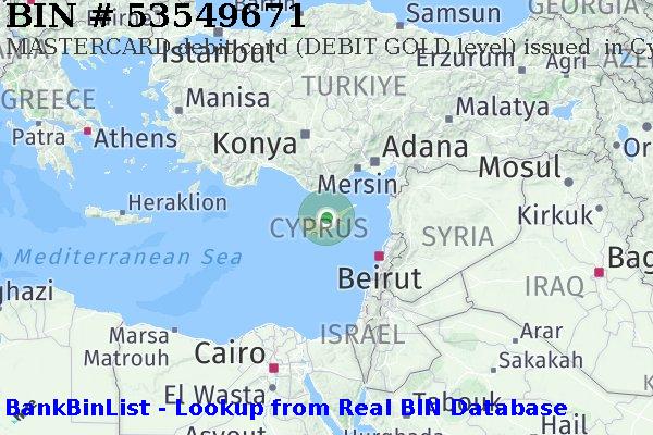 BIN 53549671 MASTERCARD debit Cyprus CY