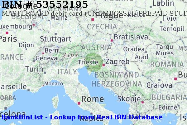 BIN 53552195 MASTERCARD debit Slovenia SI