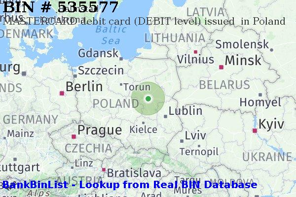 BIN 535577 MASTERCARD debit Poland PL