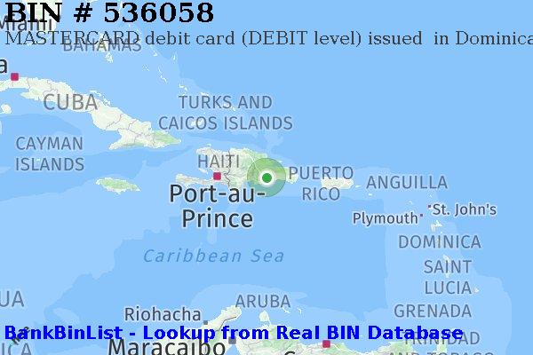 BIN 536058 MASTERCARD debit Dominican Republic DO