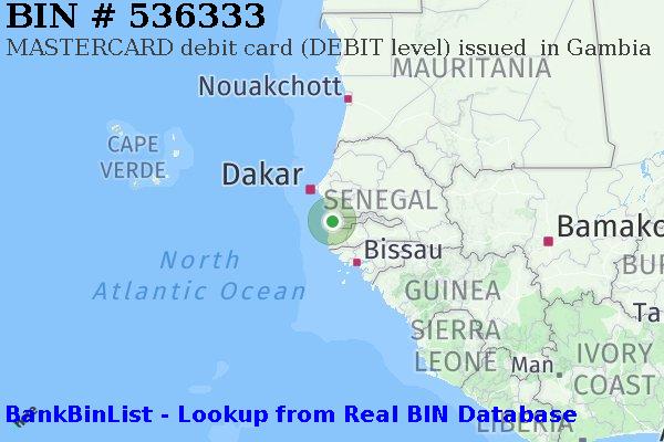 BIN 536333 MASTERCARD debit Gambia GM