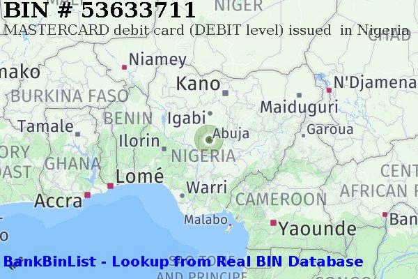 BIN 53633711 MASTERCARD debit Nigeria NG