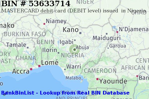 BIN 53633714 MASTERCARD debit Nigeria NG