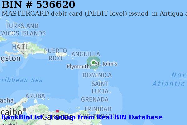 BIN 536620 MASTERCARD debit Antigua and Barbuda AG