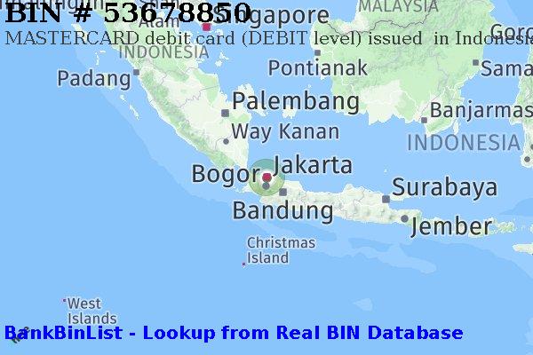 BIN 53678850 MASTERCARD debit Indonesia ID