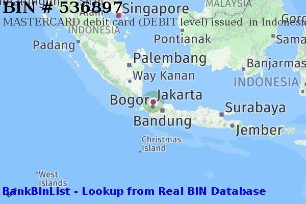 BIN 536897 MASTERCARD debit Indonesia ID