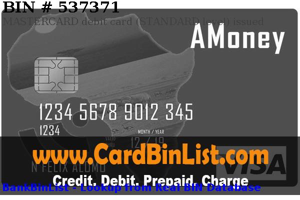 BIN 537371 MASTERCARD debit  