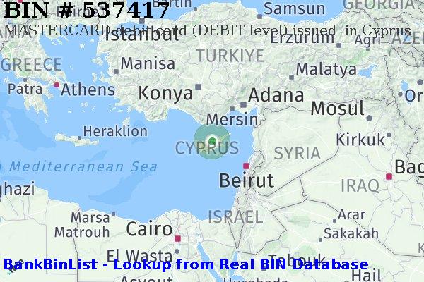 BIN 537417 MASTERCARD debit Cyprus CY
