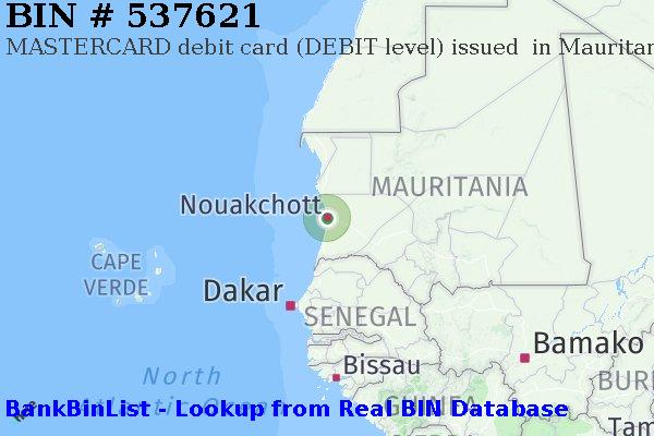 BIN 537621 MASTERCARD debit Mauritania MR