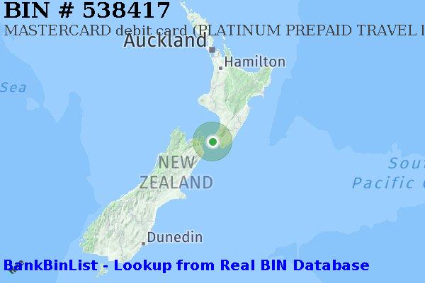 BIN 538417 MASTERCARD debit New Zealand NZ
