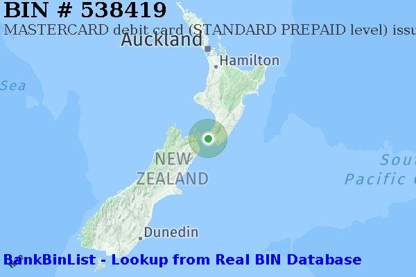 BIN 538419 MASTERCARD debit New Zealand NZ