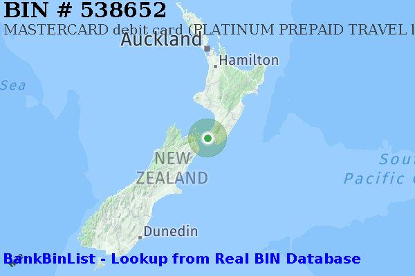 BIN 538652 MASTERCARD debit New Zealand NZ