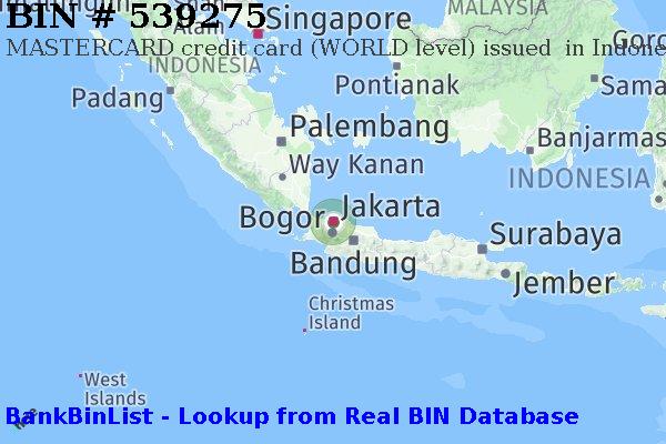 BIN 539275 MASTERCARD credit Indonesia ID