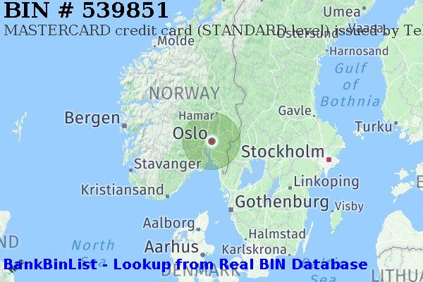 BIN 539851 MASTERCARD credit Norway NO