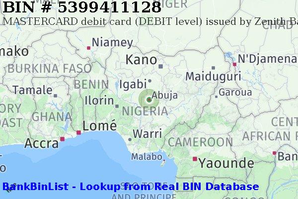 BIN 5399411128 MASTERCARD debit Nigeria NG