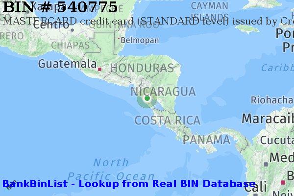 BIN 540775 MASTERCARD credit Nicaragua NI