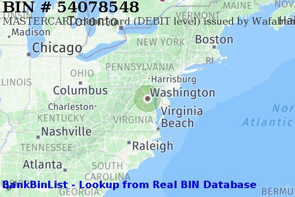 BIN 54078548 MASTERCARD debit United States US
