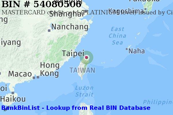 BIN 54080506 MASTERCARD credit Taiwan TW