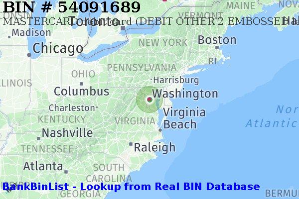 BIN 54091689 MASTERCARD debit United States US