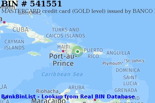 BIN 541551 MASTERCARD credit Dominican Republic DO