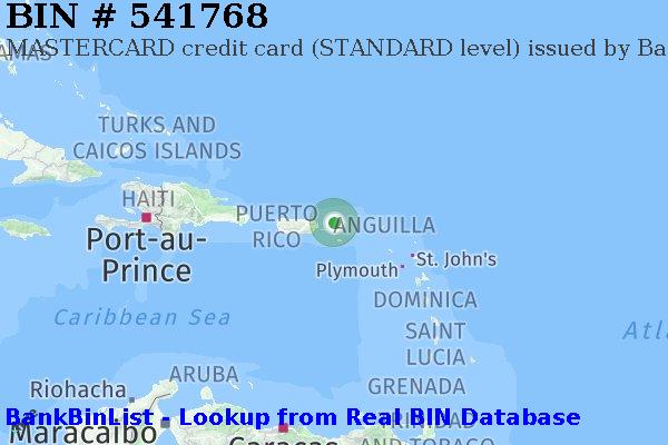 BIN 541768 MASTERCARD credit Virgin Islands (U.S.) VI