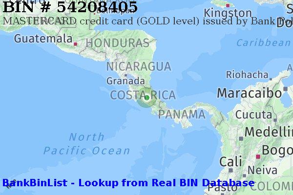 BIN 54208405 MASTERCARD credit Costa Rica CR