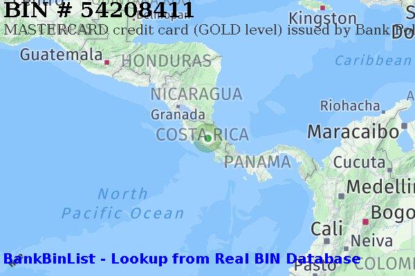 BIN 54208411 MASTERCARD credit Costa Rica CR