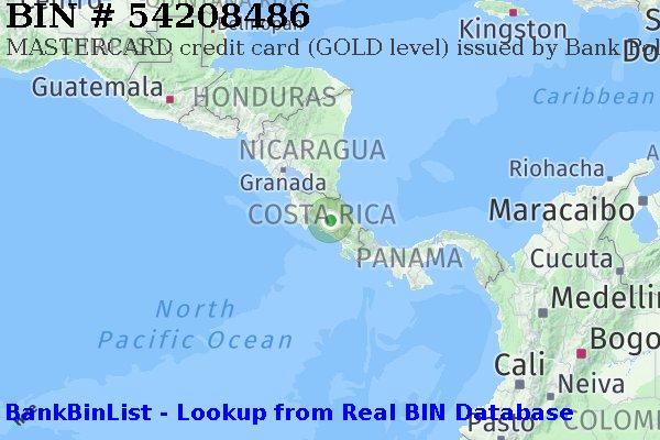 BIN 54208486 MASTERCARD credit Costa Rica CR