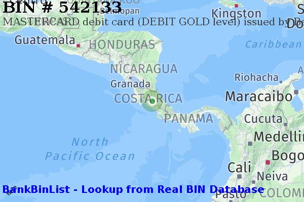 BIN 542133 MASTERCARD debit Costa Rica CR