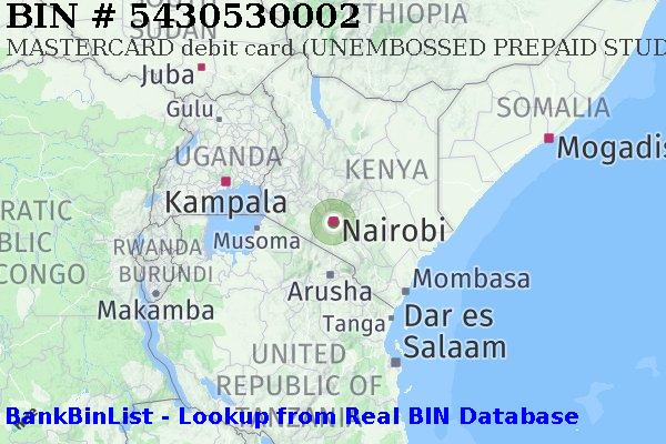 BIN 5430530002 MASTERCARD debit Kenya KE