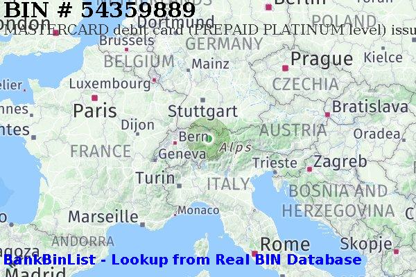 BIN 54359889 MASTERCARD debit Liechtenstein LI