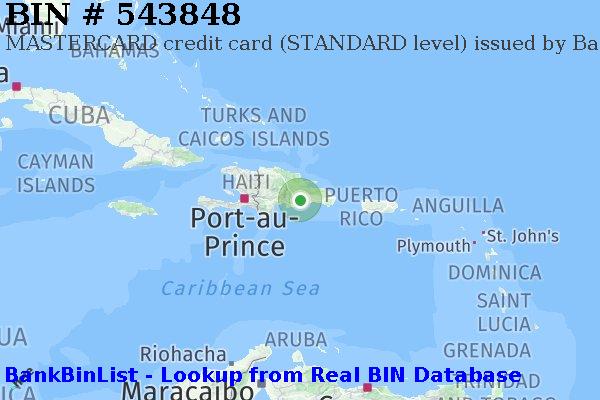 BIN 543848 MASTERCARD credit Dominican Republic DO