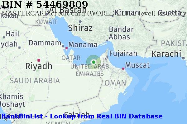 BIN 54469809 MASTERCARD credit United Arab Emirates AE