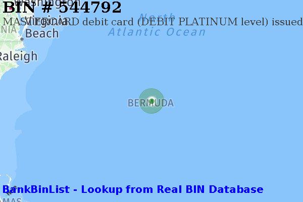 BIN 544792 MASTERCARD debit Bermuda BM