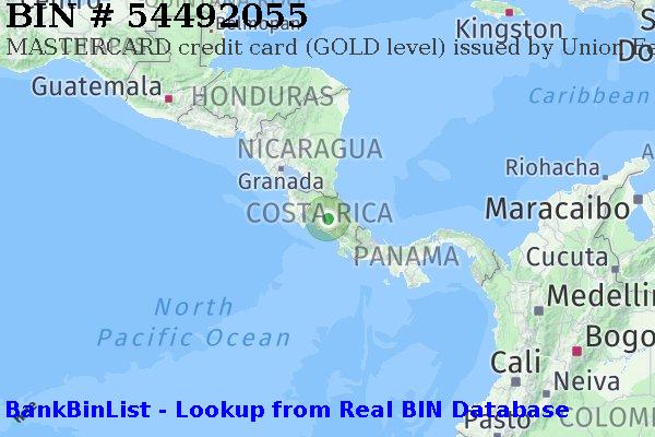 BIN 54492055 MASTERCARD credit Costa Rica CR