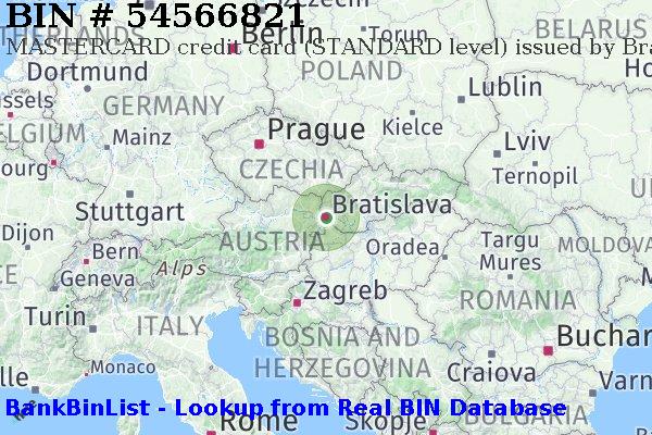 BIN 54566821 MASTERCARD credit Slovakia (Slovak Republic) SK